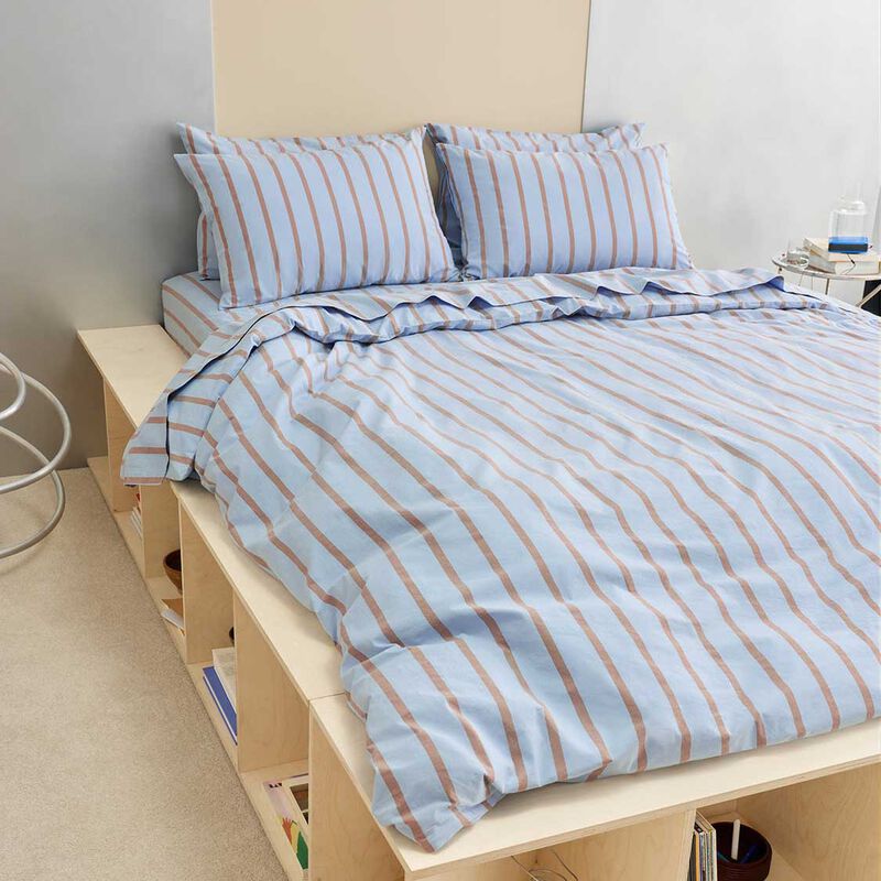 HOMMEY. Pillowcase Pair Chambray Blue image number 1